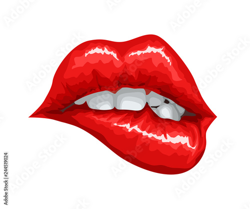 female lips bite