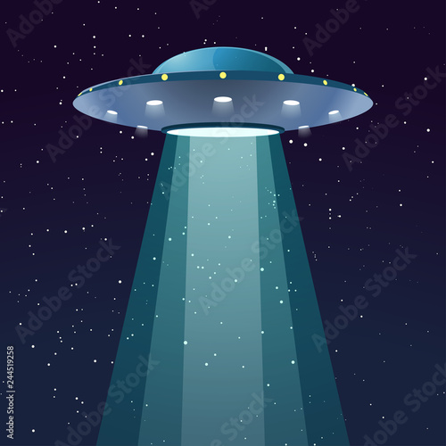 ufo with light at night