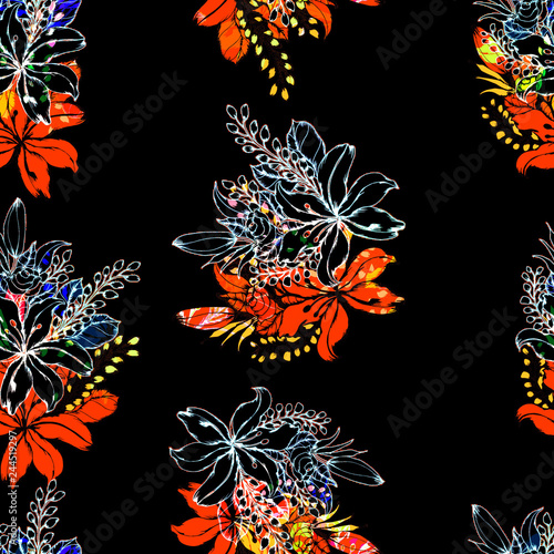 Beautiful seamless floral pattern background.