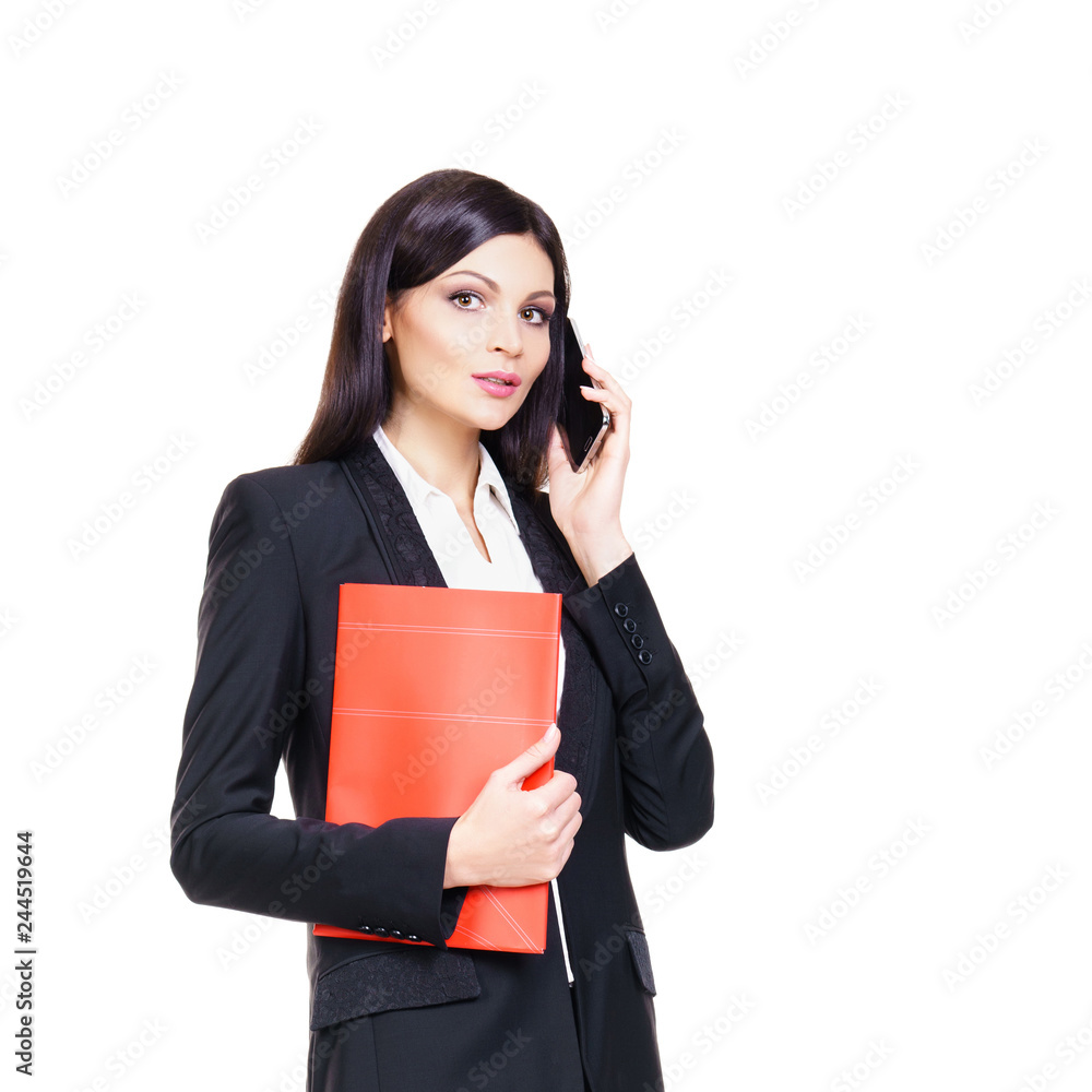 Confident business woman isolated on white. Attractive businesswoman. Confident business woman isolated on white. Attractive businesswoman.