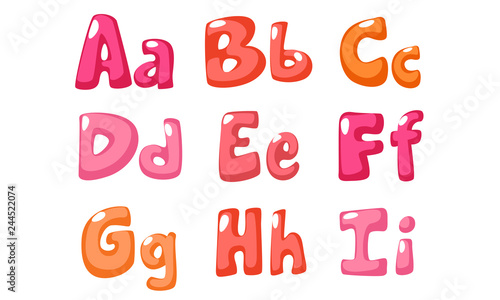 cute bold font in pink color for kids part 1