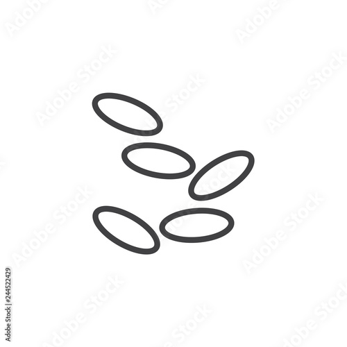 Bacteria microorganism line icon. linear style sign for mobile concept and web design. Cocci bacteria bacilli outline vector icon. Symbol, logo illustration. Pixel perfect vector graphics