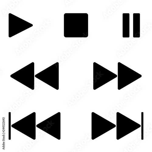Media player icons. Vector