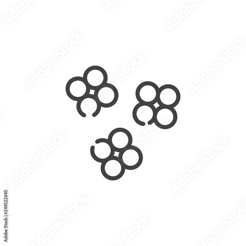 Microscopic Microorganism line icon. linear style sign for mobile concept and web design. Micro bacterium outline vector icon. Symbol, logo illustration. Pixel perfect vector graphics