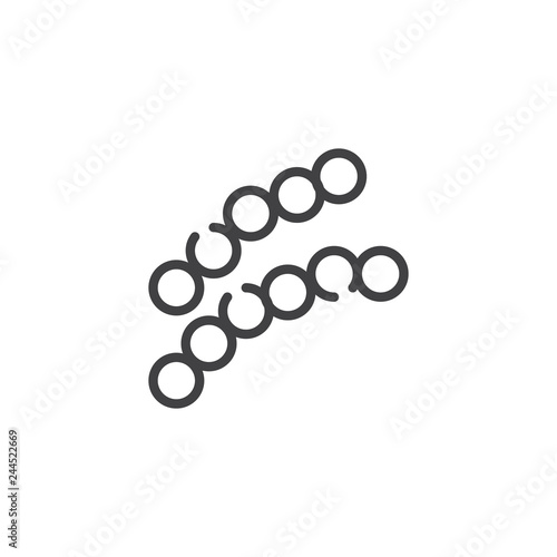 Cocci bacteria line icon. linear style sign for mobile concept and web design. Bacillus cocci bacteria outline vector icon. Symbol, logo illustration. Pixel perfect vector graphics