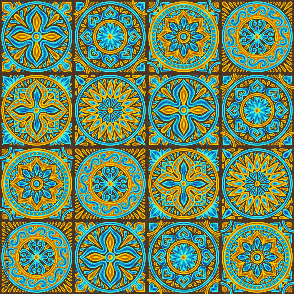 Moroccan ceramic tile pattern.