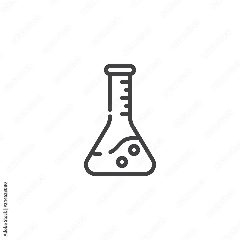 Laboratory glass line icon. linear style sign for mobile concept and web design. Chemical flask outline vector icon. Symbol, logo illustration. Pixel perfect vector graphics Laboratory glass line icon. linear style sign for mobile concept and web design. Chemical flask outline vector icon. Symbol, logo illustration. Pixel perfect vector graphics