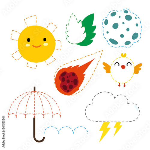 weather worksheet vector design