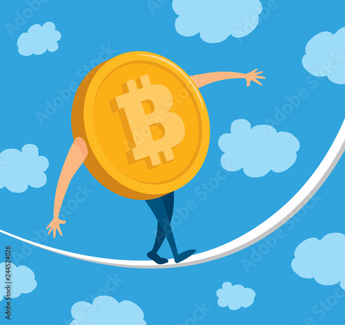 Bitcoin currency balancing on rope