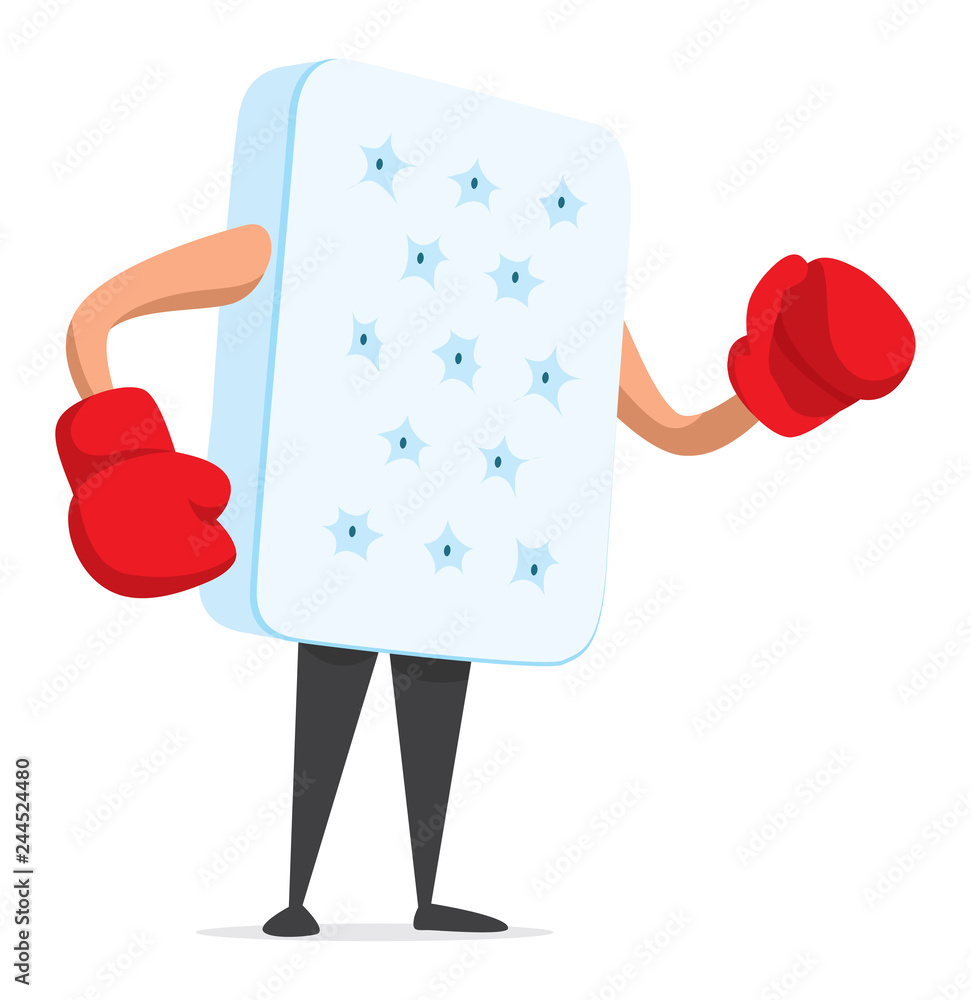Obraz na plátně Agressive mattress wearing boxing gloves