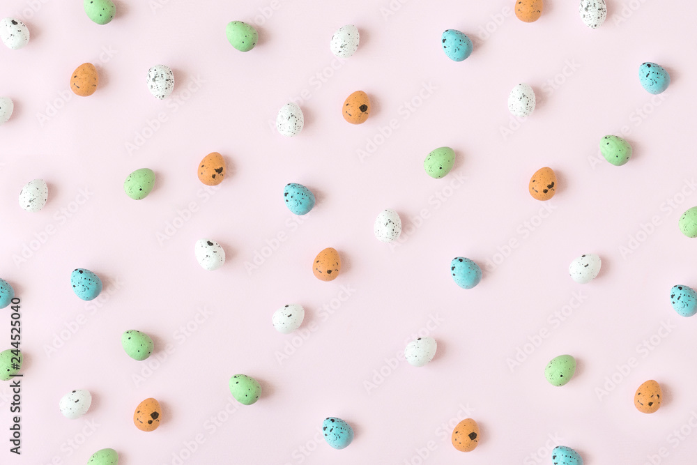 Easter pastel eggs on pink background Easter pastel eggs on pink background