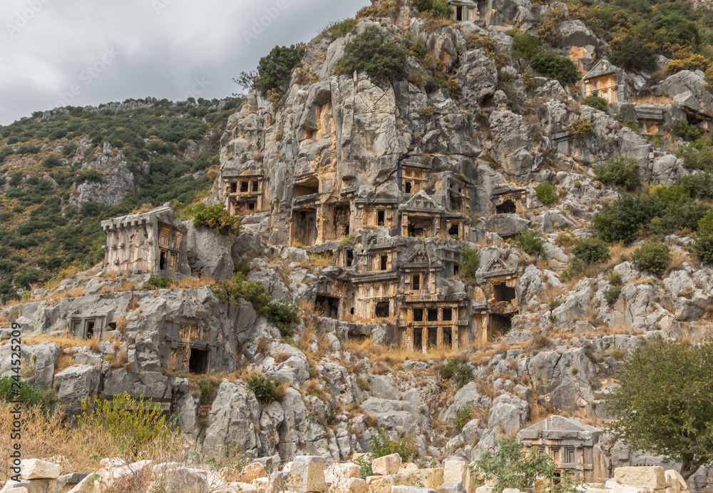 Myra, Turkey - an ancient Greek town in Lycia, Myra displays a wonderful amphitheatre, and some of the best preserved rock-cut tombs in Turkey