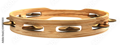 tambourine. Isolated on white background. 3d