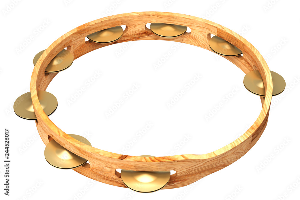 tambourine. Isolated on white background. 3d tambourine. Isolated on white background. 3d