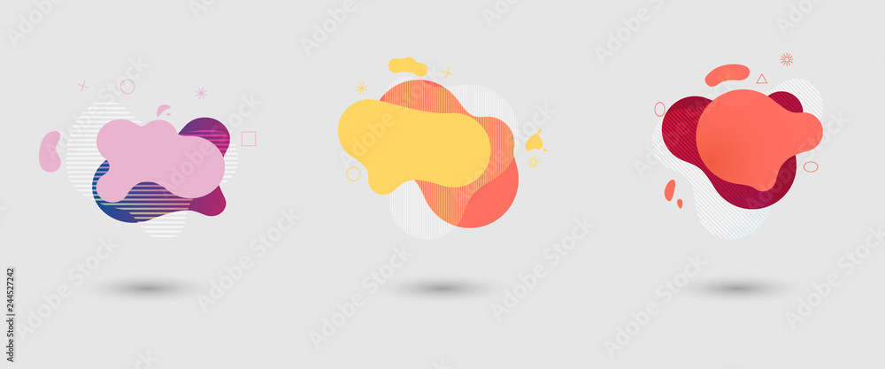 Set of abstract liquid shape. Fluid design. Dynamical colored forms and line. Abstract banners with flowing liquid shapes. Template for the design of a logo, flyer or presentation. Set of abstract liquid shape. Fluid design. Dynamical colored forms and line. Abstract banners with flowing liquid shapes. Template for the design of a logo, flyer or presentation.