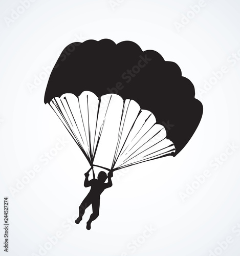 Parachutist. Vector drawing