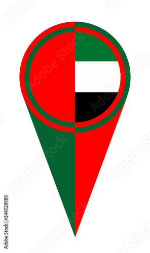 Free Download United Arab Emirates Map Pointer Location Flag - GFXLoad