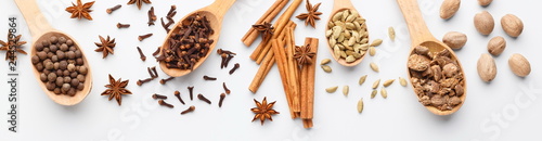 Assorted spices for mulled wine preparation