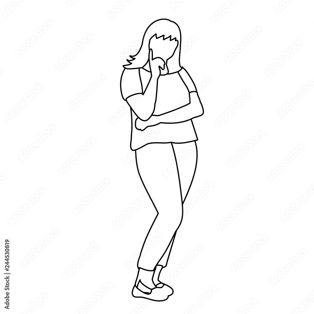  woman posing sketch