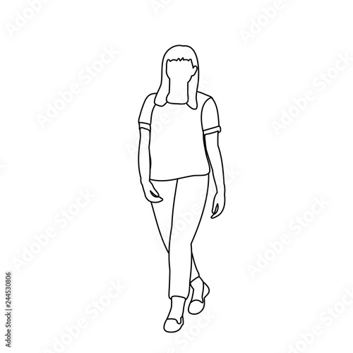 vector  isolated  girl  woman sketch