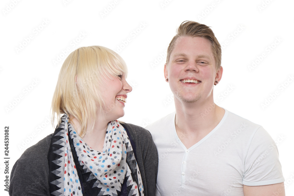 young couple having fun and laughing with each other young couple having fun and laughing with each other