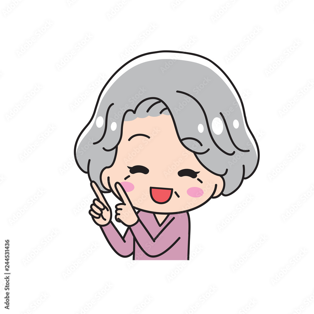 My grandmother with a finger upper body My grandmother with a finger upper body