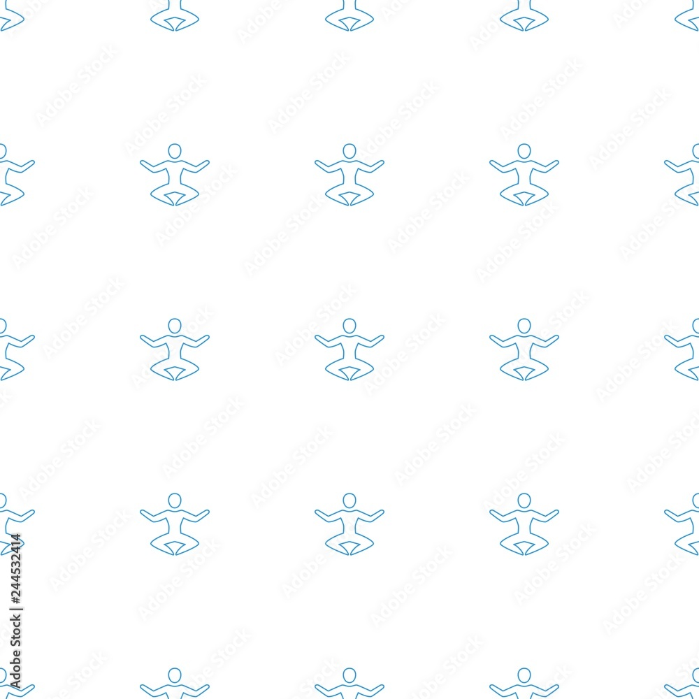yoga icon pattern seamless white background