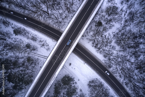 Crossing bridge in city outskirts