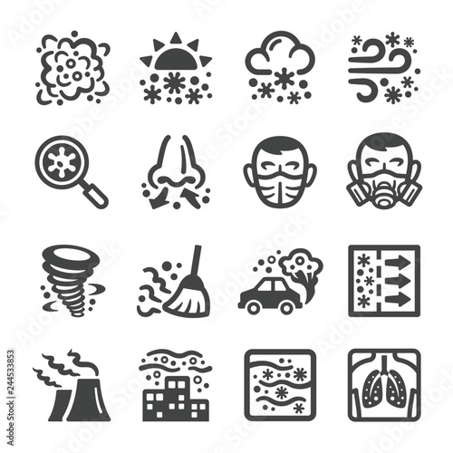 smog,dust icon set,vetor and illustration
