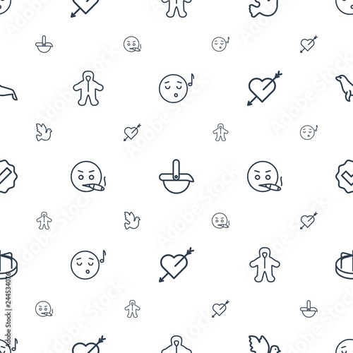 cute icons pattern seamless white background