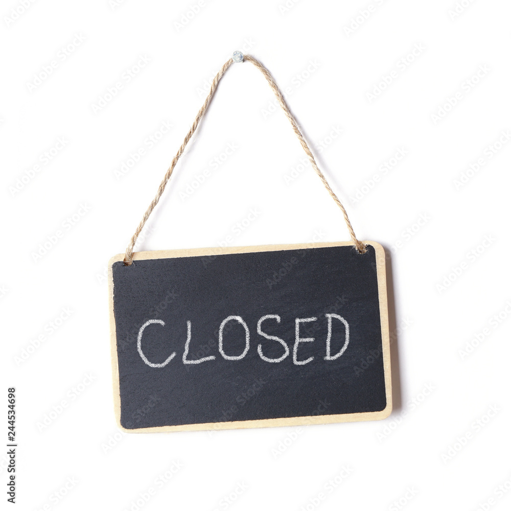 small blackboard sign with the word closed written on it in chalk small blackboard sign with the word closed written on it in chalk