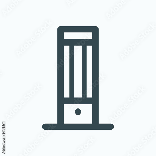 Carbon heater icon, infrared carbon heater vector icon