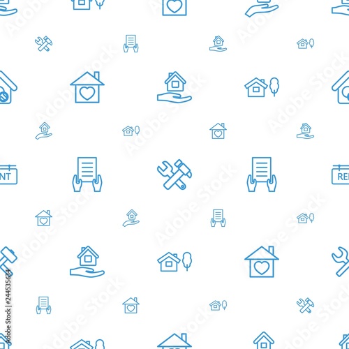 property icons pattern seamless white background