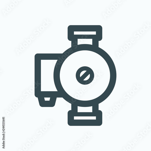Circulation pump icon, hot water circulation pump vector icon