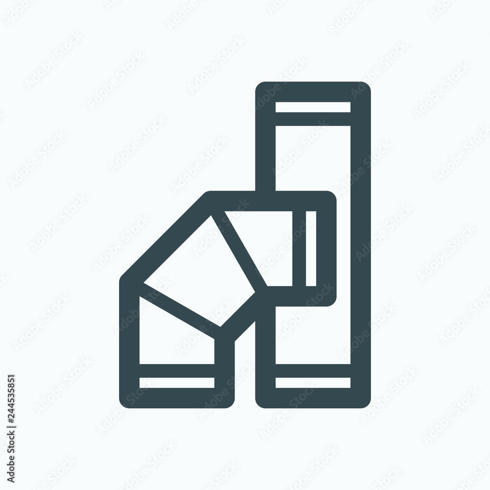 Flue pipes icon, steel flue pipes vector icon Flue pipes icon, steel flue pipes vector icon