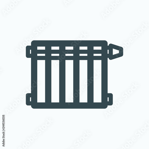 Modern raditor icon, heater battery vector icon