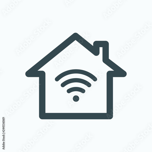 Smart house icon, smart home remote control system vector icon