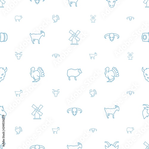 rural icons pattern seamless white background