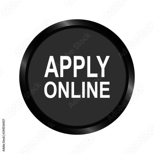 Vector illustration of web button for online application. Apply online icon.