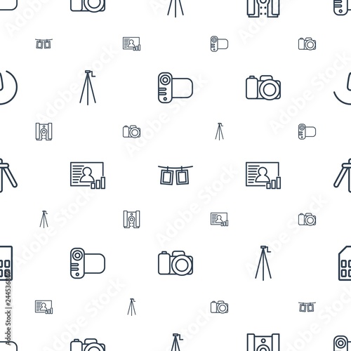 photo icons pattern seamless white background