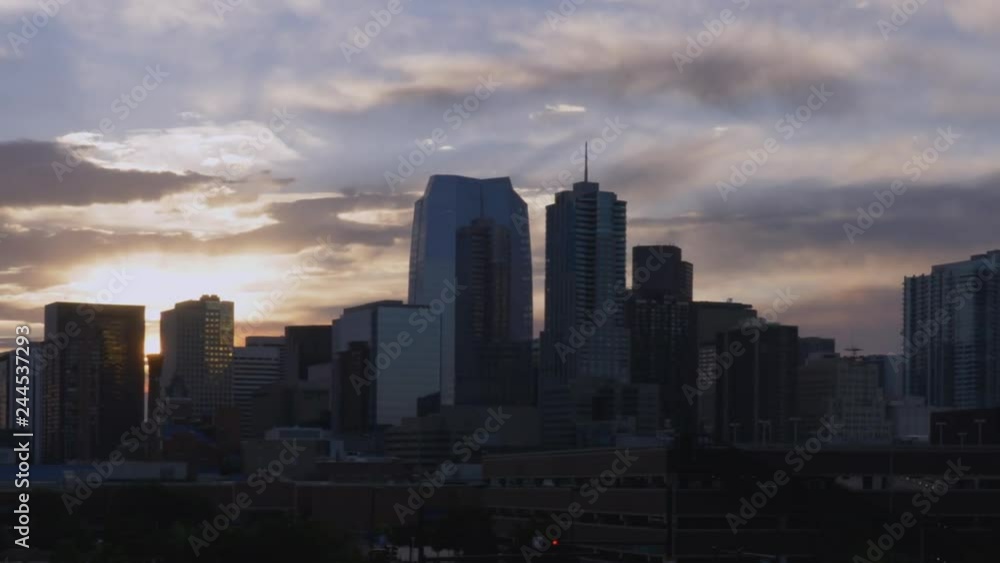 Denver Skyline Timelapse Pan at Sunrise Denver Skyline Timelapse Pan at Sunrise