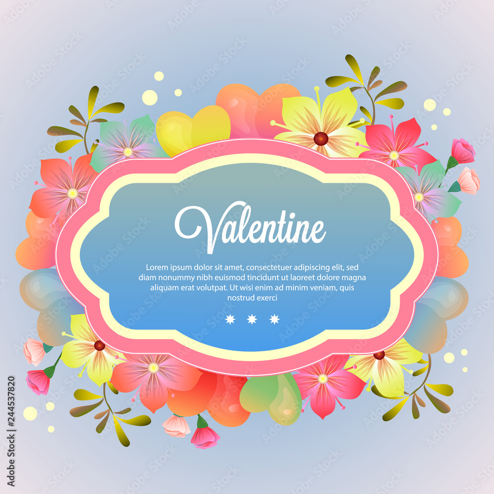 template valentine with cute soft ornate flower template valentine with cute soft ornate flower