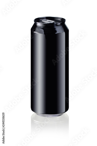 black drink can isolated on white