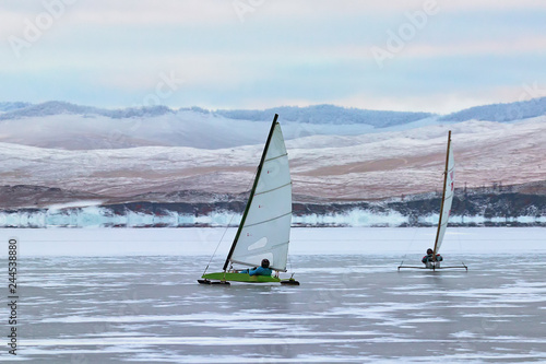 Drilling sports on lake Baikal