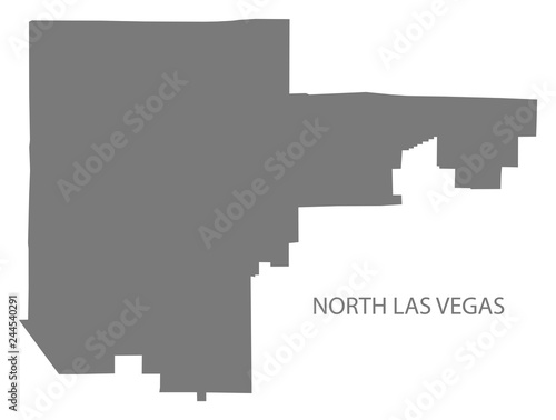 North Las Vegas Nevada city map grey illustration silhouette