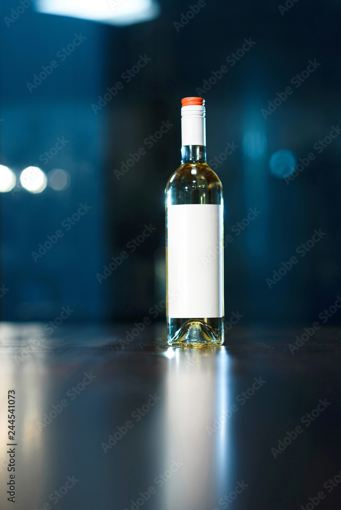 white wine bottle with white label white wine bottle with white label