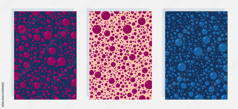 Shiny bubbles in bold duotone colors. Set of cover backgrounds. EPS10 Shiny bubbles in bold duotone colors. Set of cover backgrounds. EPS10