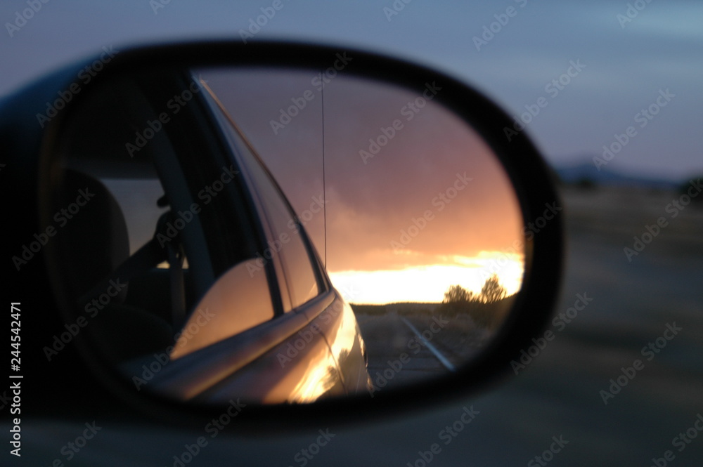 Sunset in my side mirror