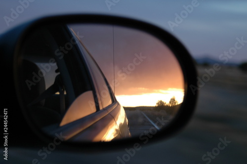 Sunset in my side mirror © Dorothee