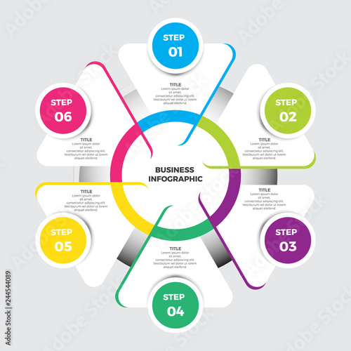 Business data visualization. Process chart. Abstract elements of graph, diagram with steps, options, parts or processes. Vector business template for presentation.Colorful infographic design.